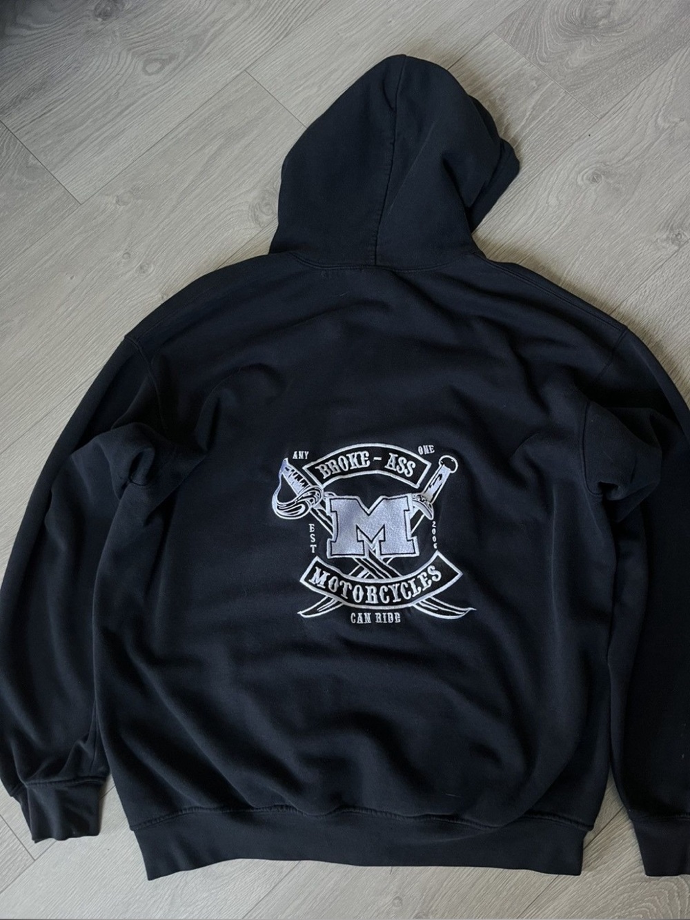 Broke-Ass Motorcycles Black Graphic Hoodie